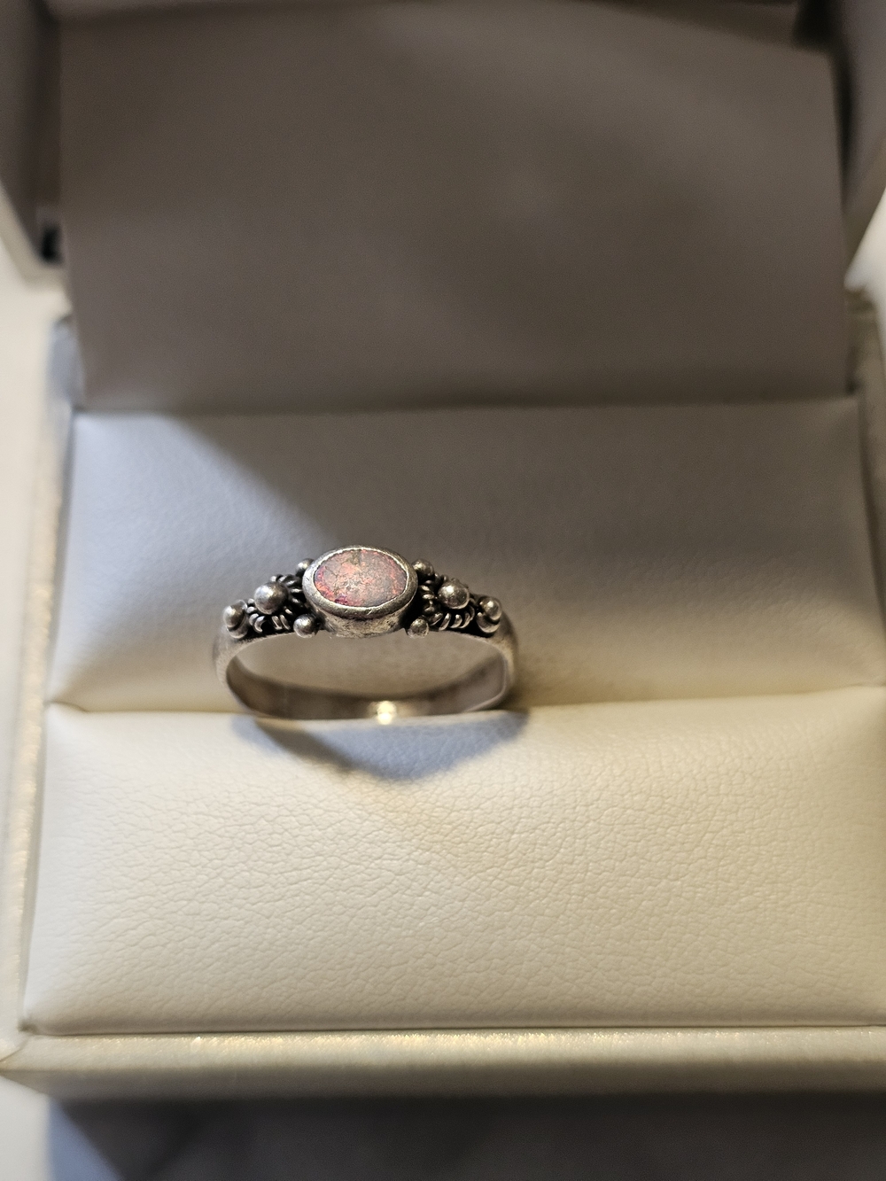 Sterling Silver 925 Stone Floral Accent Ring Size 6½